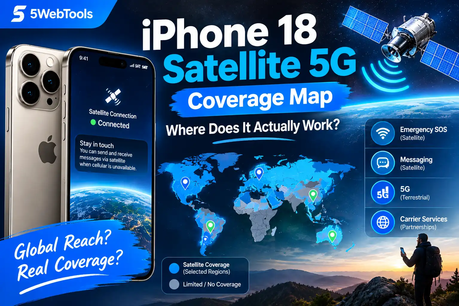 iPhone 18 Satellite 5G Coverage Map: Where It Works