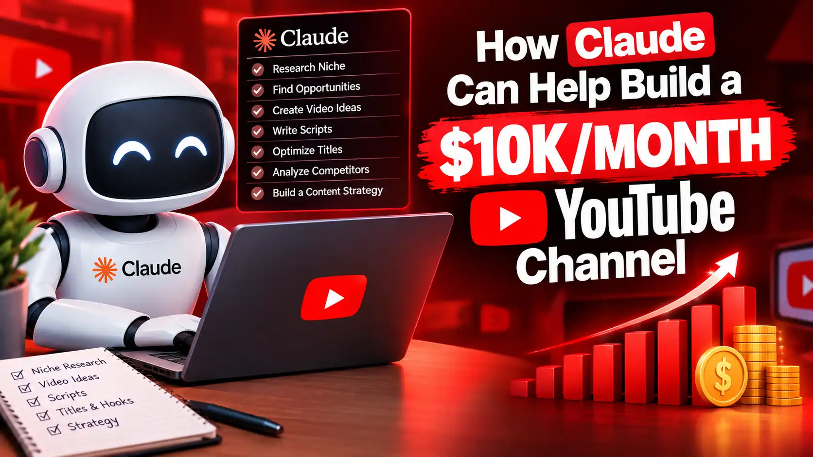How Claude Can Help Build a $10K a Month YouTube Channel